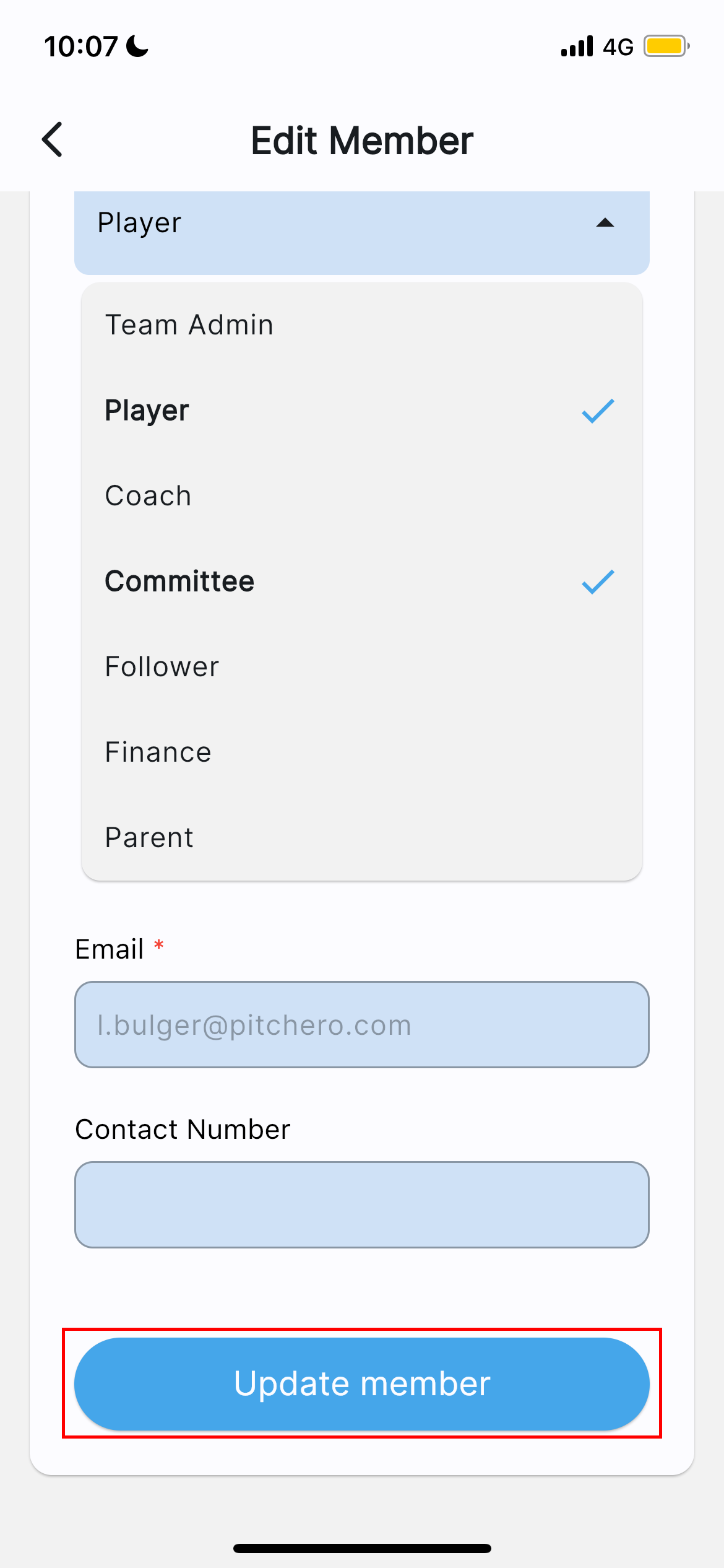 Managing member roles
